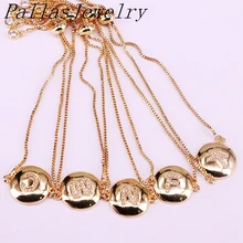 12 шт. ювелирные изделия амулеты pave cz A-Z письмо браслет заполненный золотом круглый Амулеты Браслет ювелирные изделия подарок