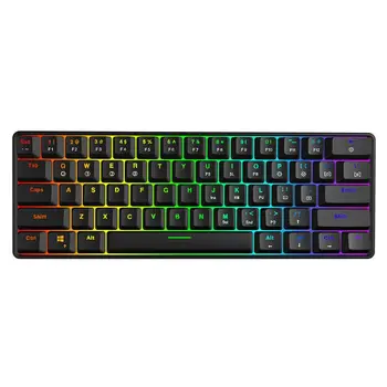 

RGB LED Backlit Wired Bluetooth 5.0 Wireless Dual Mode Mechanical Keyboard Portable Compact Waterproof Mini Gaming Keyboard 61