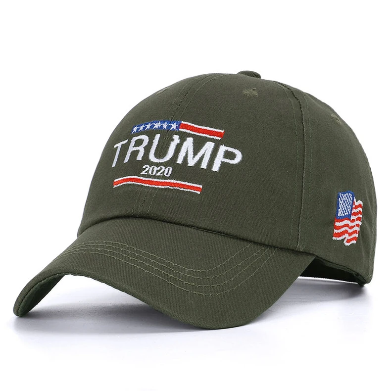 Камуфляжные шапки, шапка Дональда Трампа, переиздание, бейсболка, новая вышивка в Америке, хлопчатобумажные бейсболки с флагом США - Цвет: ArmyGreen2