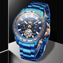 Reloj Hombre LIGE 2020 New Fashion Mens Watches Top Brand Luxury Automatic Mechanical Clock Watch Men Business Dress Wrist Watch