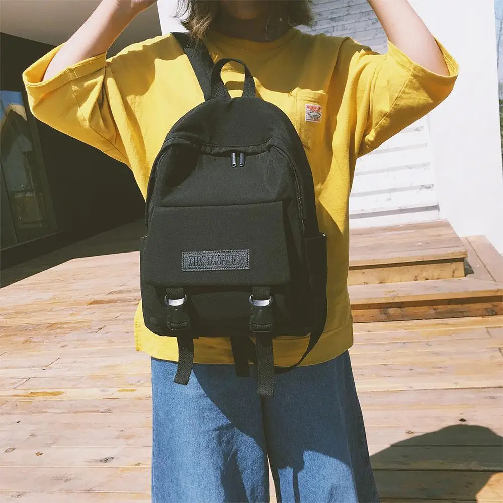 

Travel Backpack School Bag for Teenage Solid Color New Casual Backpack Outdoor Bags Girls Shoulder Bag Large Capacity College
