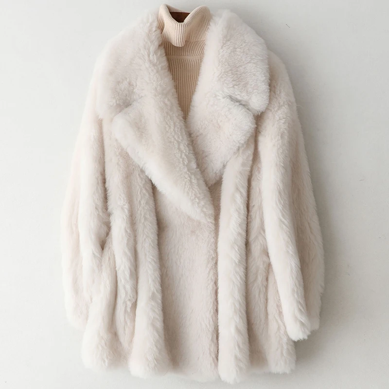 Fur Jacket Direct Selling Top Fashion Wide-waisted Long Warm V-neck 2020 Winter Women's Coat Composite One 100% | Женская одежда