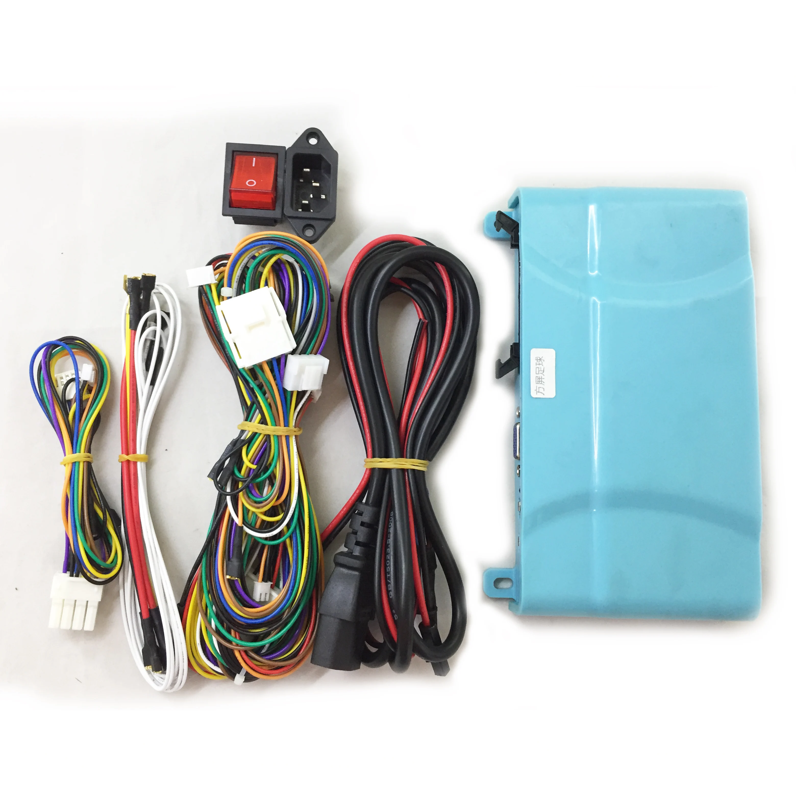 

Arcade joystick running game board with joystick controller illuminated joysticks and cables