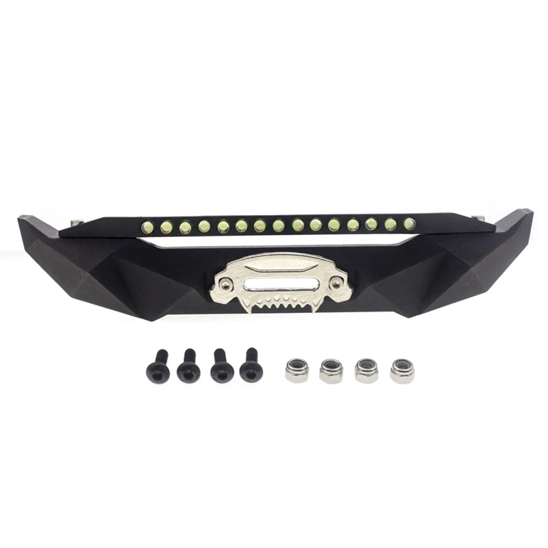 Metal Front Bumper With LED Light For 1/10 RC Crawler Axial SCX10 II 90046 III AXI03007 Upgrade Parts | Игрушки и хобби