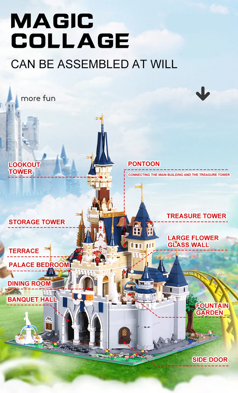 Новинка 16008, 16060, игрушки из фильма, 71040, Золушка, принцесса, замок и 71043, волшебный замок, набор для сборки, строительные блоки, детские игрушки