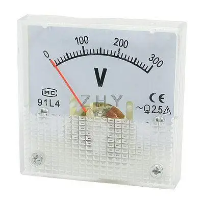 

AC 0-300V Fine Tuning Dial Panel Analog Voltage Meter Voltmeter 91L4