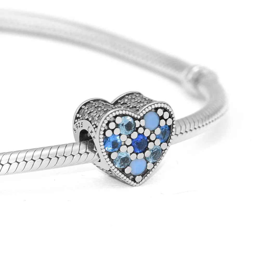 

Шармы подходят для браслетов яркие бусины в форме сердца 100% 925 пробы серебряные ювелирные изделия Бесплатная доставка