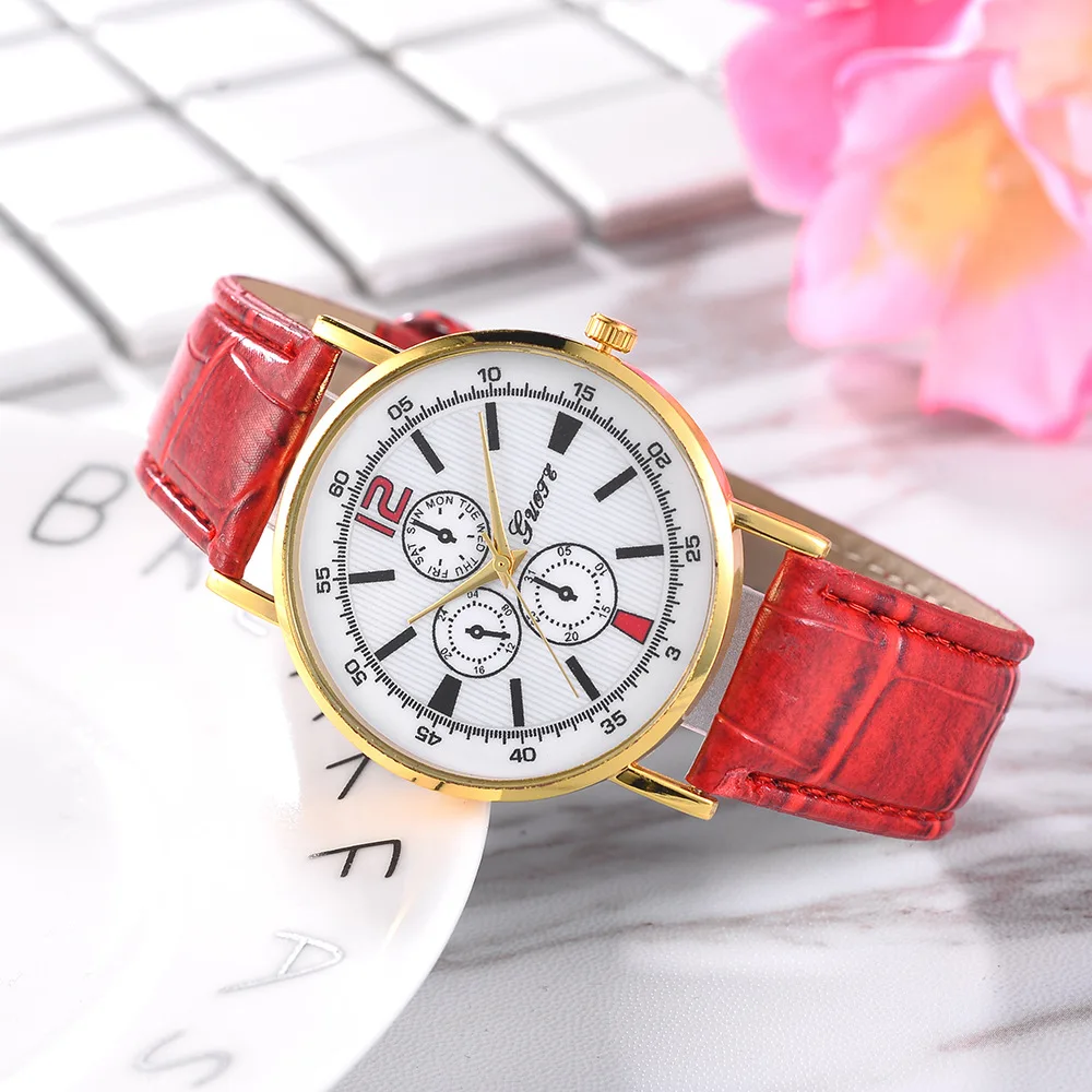 

New Style Casual Simple Quartz Watch Ultra-Thin Three-Eyed Large Payment for Goods Women's Belt Watch