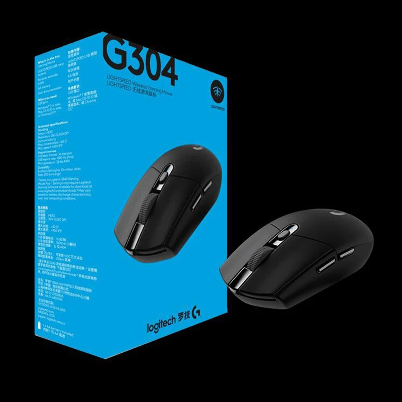 Игровая мышь logitech G304 LIGHTSPEED с датчиком HERO 12000 dpi, 6 программируемых кнопок, 10X эффективность для игровой мыши MMO MOBA