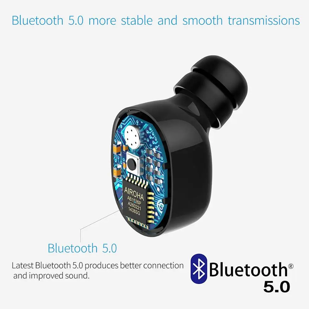 FMJ TWS Bluetooth Headset V5.0 Double Wheat Call In-Ear Sports Headset IPX5 Waterproof Mini Stereo Headset 600 mAh Charging Box