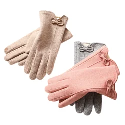 Sparsil Autumn Winter Touch Screen Gloves for Women Fashion Fleece Warm Full Finger Glove Outdoor Cycling Cashmere Mittens Girl
