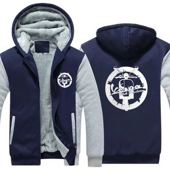 

2020 New Vespa vintage motorcycle Hoodie Thicken Fleece Coat Game Mens Zipper Hoodie Game Sweatshirts