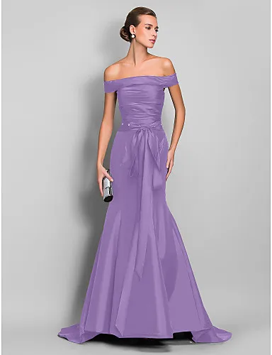 Erosebridal Черное вечернее платье элегантное платье с вырезом "лодочка" дизайн со шнуровкой сзади длинное официальное вечернее платье для женщин - Цвет: Фиолетовый