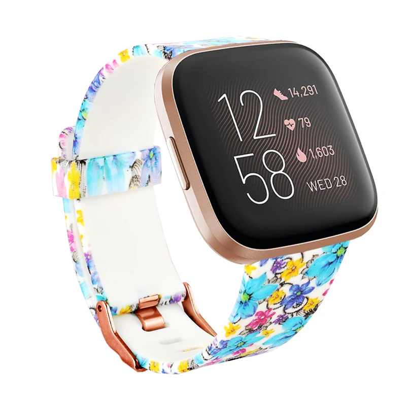 dream2 Цветочный ремешок для часов, сменный силиконовый ремешок для Fitbit Versa 2/Versa Lite/Versa, аксессуары для браслетов - Цвет: dream2
