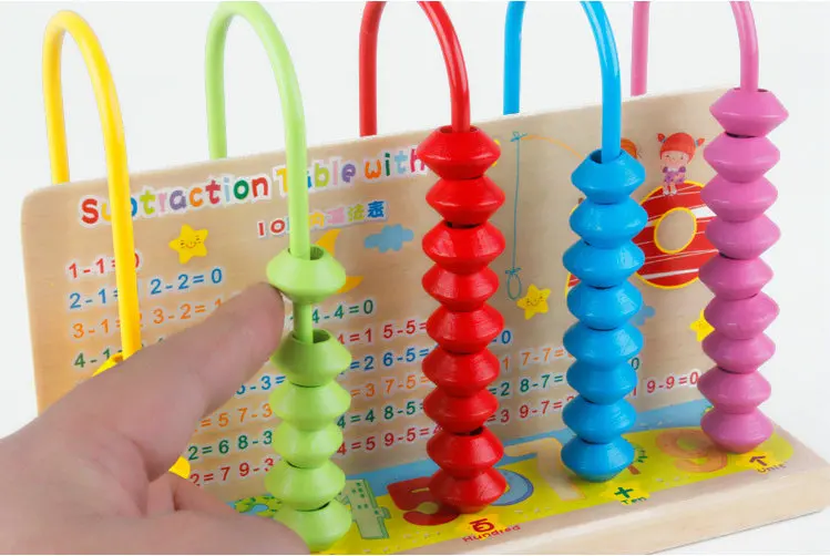 Высококачественные товары, 5 бусин, Abacus, детская деревянная игрушка, математические игрушки, обучающие игрушки для малышей, деревянные abacus, китайские abacus цифры, игрушки