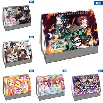 

2020 Hot Japanese Anime Demon Slayer Series Desk Calendar DIY Cartoon Characters Coil Calendars Daily Schedule Planner