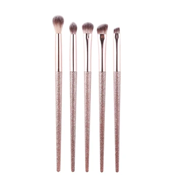 

Zoreya Brand 5pcs Pink Eye Brushes For Makeup Portable Eye Shadow Blending Angled Brow Makeup Brush Comfortable Cosmetic Set