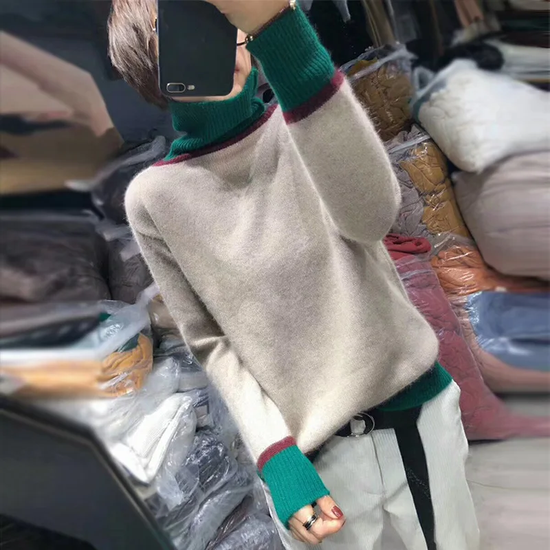 

Cashmere Young Gir Sweater Student Long Sleeve Hooded Women Sweaters And Pullovers Wool Women Loose Tops 2019 Christmas Sweater