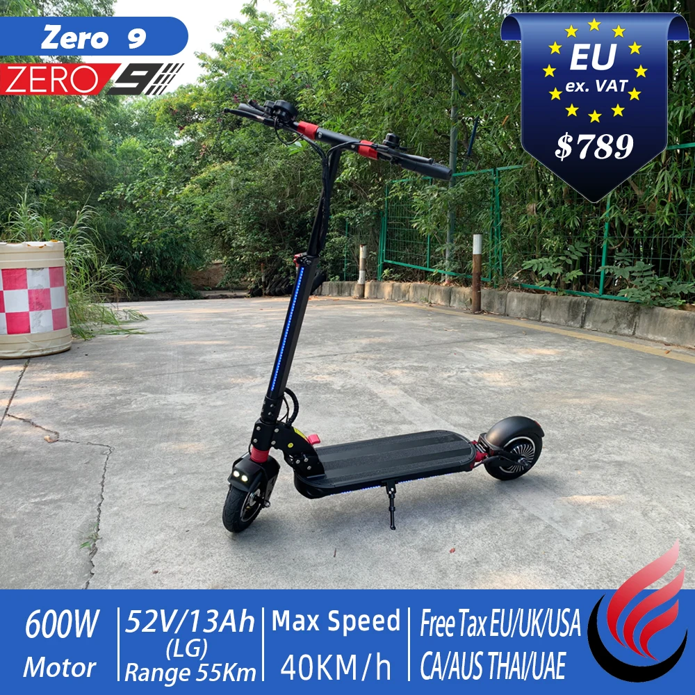 

Zero 9 Electric Scooter 600W 52V 13Ah Battery Two Wheel Single Moter Disc Brake Original Kickscooter Free Shipping