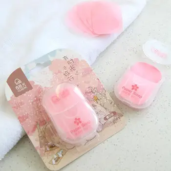 

1 Box 50 Pieces Disposable Soap Paper Hand Washing Portable Scented Slice Foaming Box Disinfectant Fashionable Soap Paper
