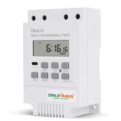 SINOTIMER TM616W-2 30A 220 в электронный Еженедельный программируемый цифровой таймер реле управление таймер Din рейка крепление