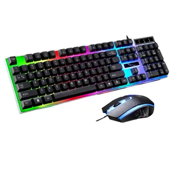 

Lightweight Wired Keyboard and Mouse Set Led Optical Backlight Mouse Low Latency Game Customization