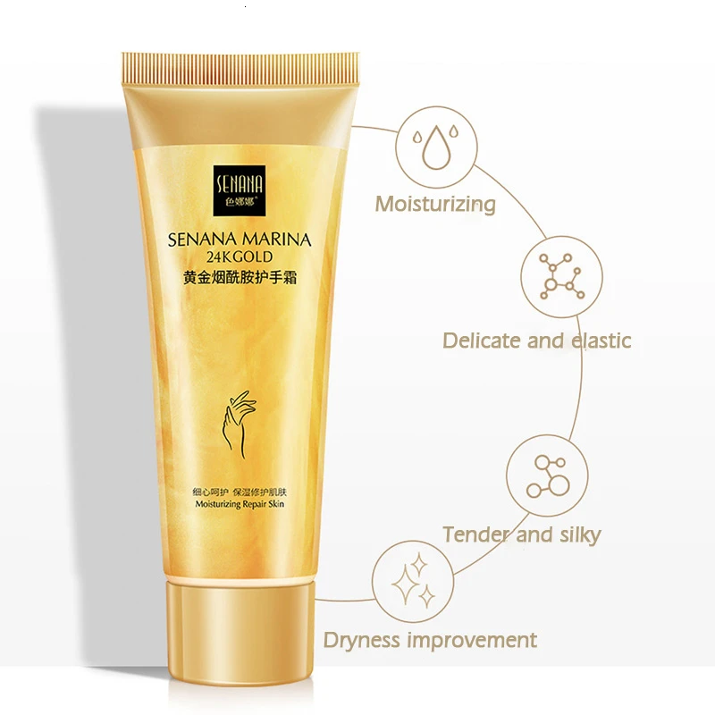 SENANA 24k Gold Hand Cream Hydrating Moisturizing Anti Dryness Skin Whitening Tender Niacinamide Hand Cream Winter 1 SENANA 24k Gold Hand Cream Hydrating Moisturizing Anti Dryness Skin Whitening Tender Niacinamide Hand Cream Winter 5