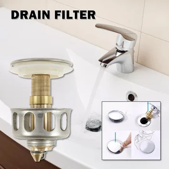 

2pcs Universal Wash Basin Bounce Drain Filter Sink Vanity Stopper Bathroom Accessories Bathtub Plug Trap Hair Catcher Faucet
