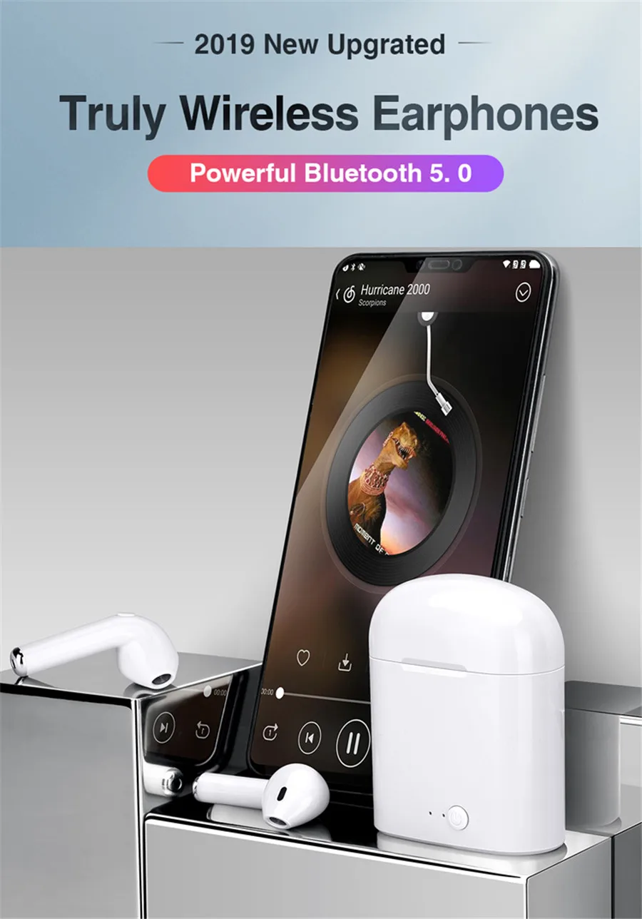 Bluetooth наушники с микрофоном зарядки pods i7s tws Беспроводные наушники гарнитуры стерео наушники-вкладыши для ios Android телефон громкой связи