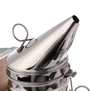 

Stainless Stee Bee Smoker Smoke Transmitter with Bee Smoker Fuel,Beekeeping Tool Equipment 57BB