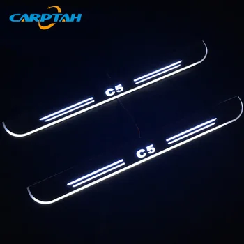 

CARPTAH Trim Pedal Car Exterior Parts LED Door Sill Scuff Plate Pathway Dynamic Streamer light For Citroen C5 2008 - 2014 2015