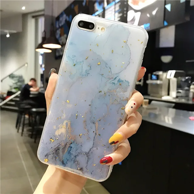 Lovebay чехол для телефона для iPhone 11, 6, 6 S, 7, 8 Plus, X, XR, XS, Max, роскошный блестящий Мягкий ТПУ с золотой фольгой и мрамором для iPhone 11 Pro Max - Цвет: AC7806