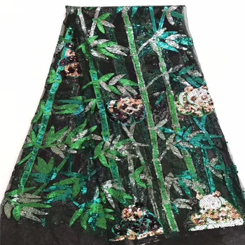 

African Sequins Tulle Mesh Lace Fabric 2019 Latest French Net Lace Fabric High Quality Guipure Nigerian Embroidery Lace 5 YARDS