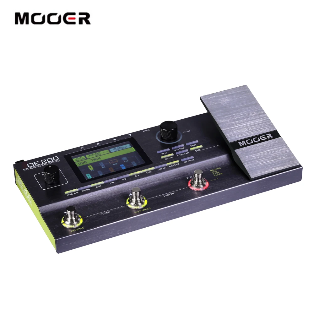 MOOER GE200 Amp моделирование мульти-процессор эффектов цифровая Гитара педаль эффектов 55 модели усилителя 70 эффектов 52 второй петлер