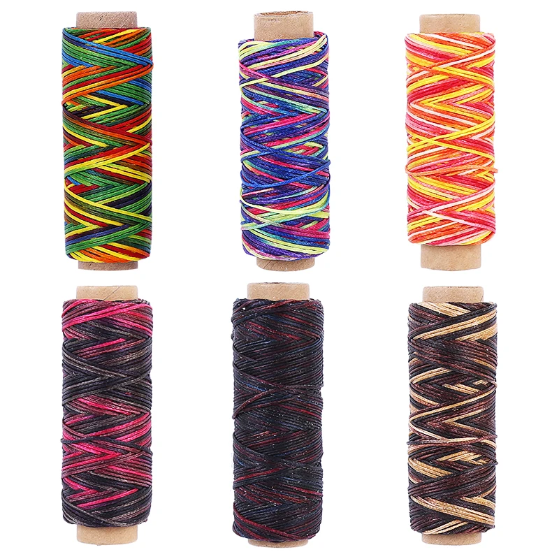 

LMDZ 6 Colors Leather Waxed Thread Cord 50M 150D Sewing Waxed Thread Line for DIY Leather Craft Hand Stitching