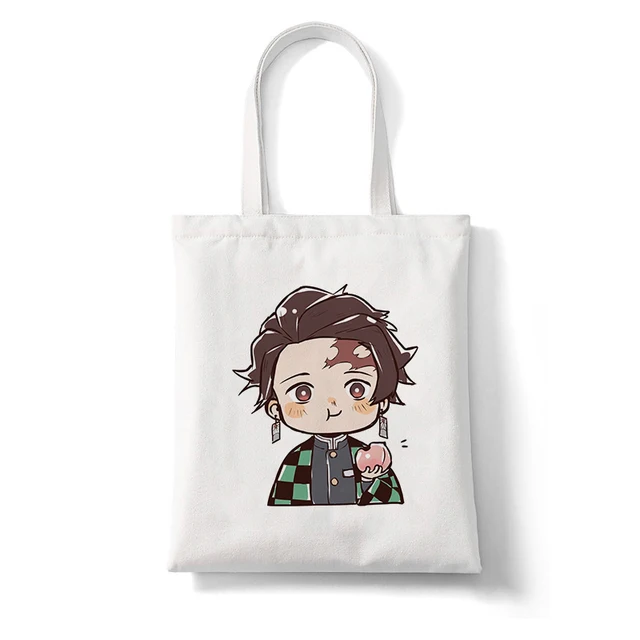 Shopping Bags Shopper Bag Demon Slayer Anime Rengoku Kyoujurou Kimetsu No Yaiba Harajuku Canvas Tote Bag Handbags Shoulder Bags B137S