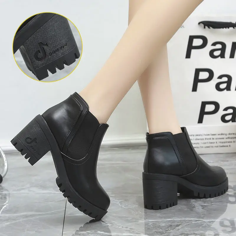 Style Chunky Black Boots | Platform Black Boot Shoe Women