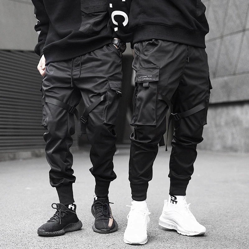 black pocket joggers
