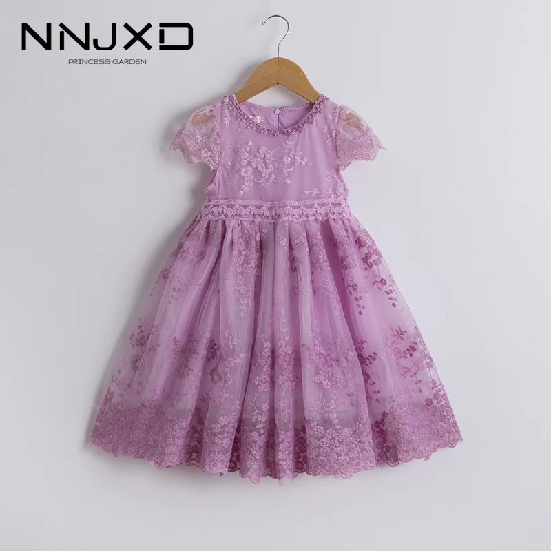 Summer Lace Girls Dress Floral Dresses Elegant Children Casual Teens Birthday Party Vestido Infantil 3 8 Years | Детская одежда и