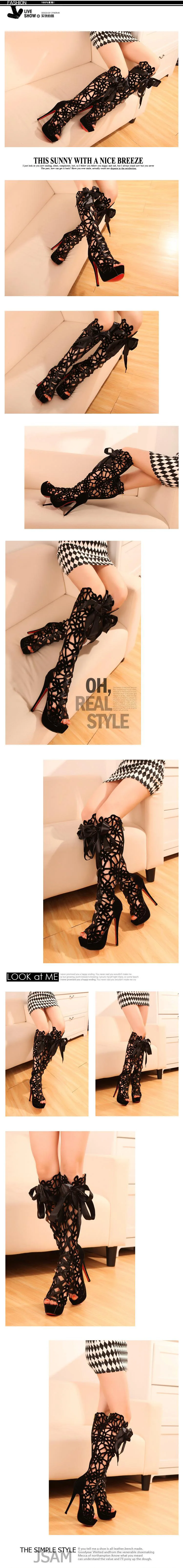 verano nueva moda pez boca hueca arco femenino zapatos ounicos con cremallera de fondo grueso stiletto tacones altos super a