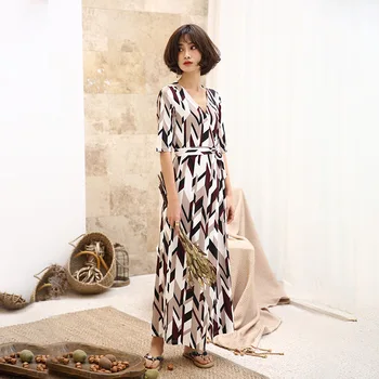 

Clothes Party Dress Printing Lady Woman Chiffon A-line Diamond Sleeves Polyester Fibers (polyest