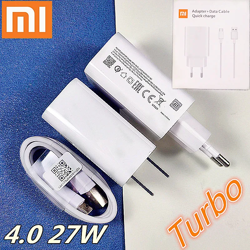 Оригинальное зарядное устройство для xiaomi 27 Вт быстрая зарядка 4 0 адаптер США и ЕС
