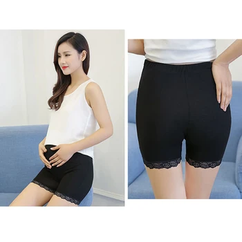 

Ajustable Waistline Plus Size Women Legging Maternity Safety Pant Pregnant Mother Anti-disclose Thin Short Bottom Pant