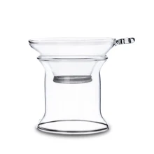 1х жаростойкая прозрачная стеклянная чайная Воронка/фильтр/ситечко с держателем подставки