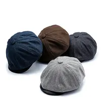 Мужская шляпа берет для вождения таксиста Peaky Толстая теплая плоская кепка винтажная шляпа газетчика JS25