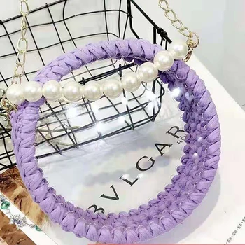 

Fashion Pearl Beaded Short Bag Straps 1.8cm 2cm Short Shoulder Belt For Woman Girls Purse Handle Diy Chain Bag Accessories