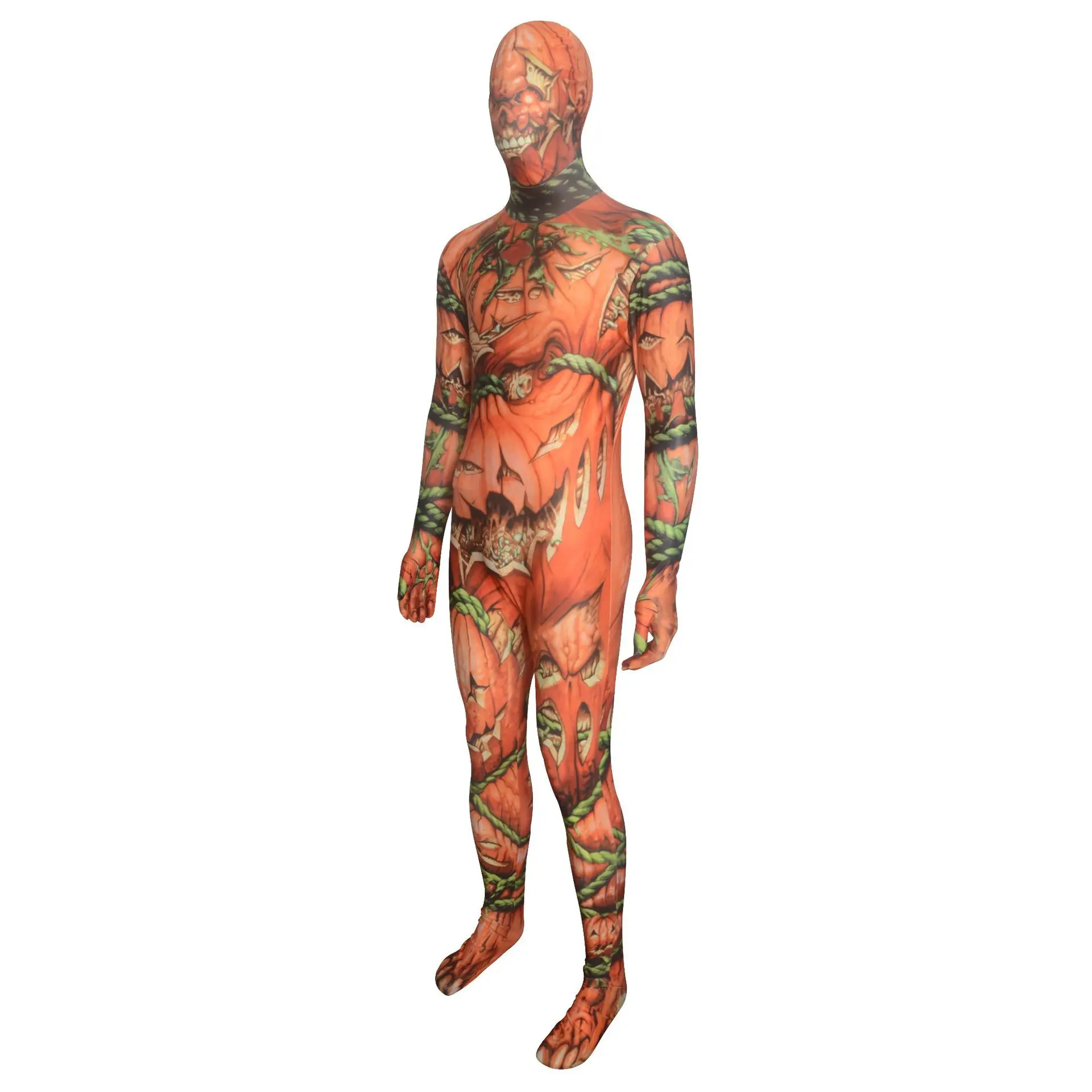Хэллоуин Тыква череп Косплей Костюм Zentai ужас призрак фестиваль одежда для мужчин взрослых Аниме ролевые игры представление комбинезон