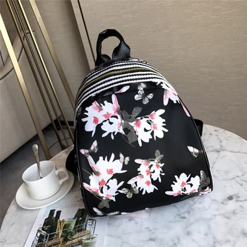 

Retro Small Floral Women Zipper Backpack Printing Female Schoolbag Girls Student Portable Girls Daily College Laptop Bagpack