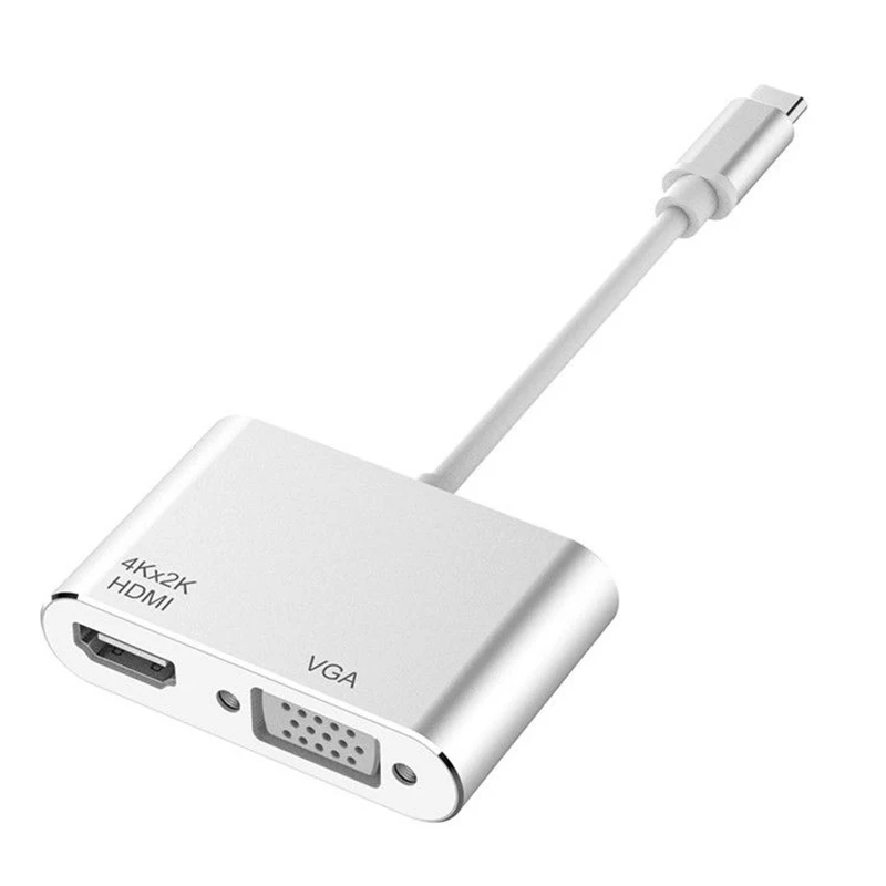 

Usb Type C To Hdmi Vga Adapter Male To Female Type-C Converter Audio Video Cable For Macbook Usb-C Phone Tablet