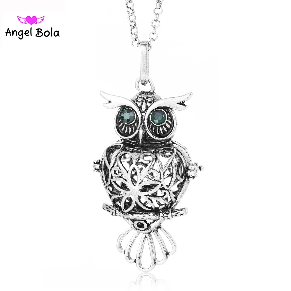 Owl Design Interchangeable Essential Oil Cage Necklace 20.5mm DIY Angel Ball Pendants Fragrance Diffuser Jewelry for Women NL105 | Украшения